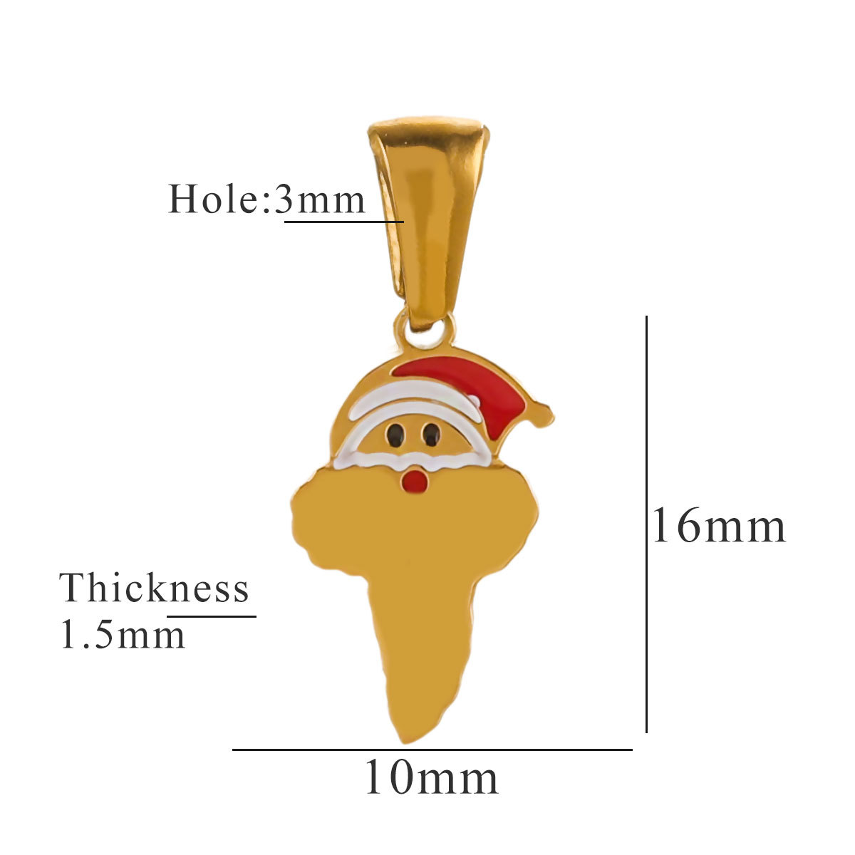 Gold color / 1 Piece Classic Cute Style Christmas Cartoon Letter T Shape Titanium Steel  Gold Color Unisex Pendant Picture20